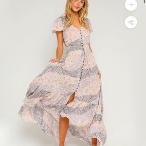 Olivaceous Floral high low dress